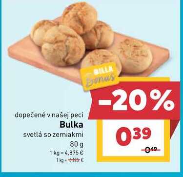 Bulka svetlá so zemiakmi 80 g