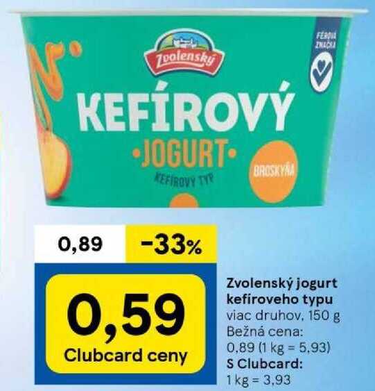 Zvolenský jogurt kefíroveho typu, 150 g