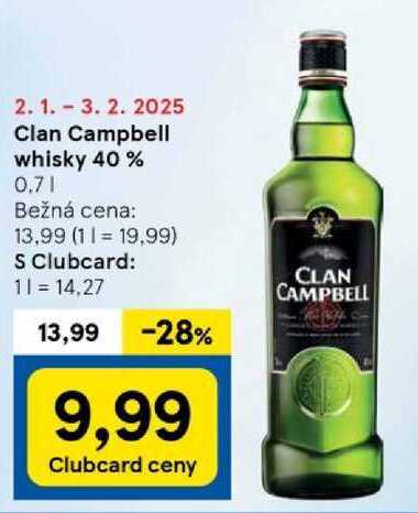 Clan Campbell whisky 40 %, 0,7 l