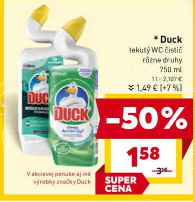 Duck tekutý WC čistič rôzne druhy 750 ml 