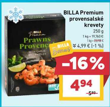 BILLA provensalské krevety 250 g