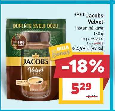 Jacobs Velvet instantná káva 180 g