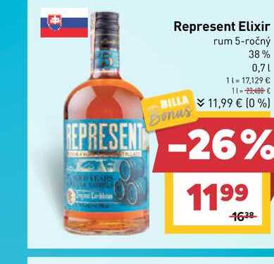Represent Elixir rum 5-ročný 38% 0,7l