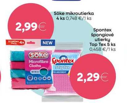 Spontex špongiové utierky Top Tex 5 ks 