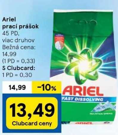 Ariel prací prášok, 45 PD