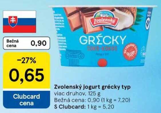 Zvolenský jogurt grécky typ, 125 g