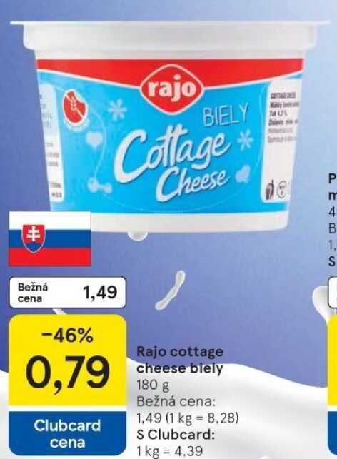 Rajo cottage cheese biely, 180 g 