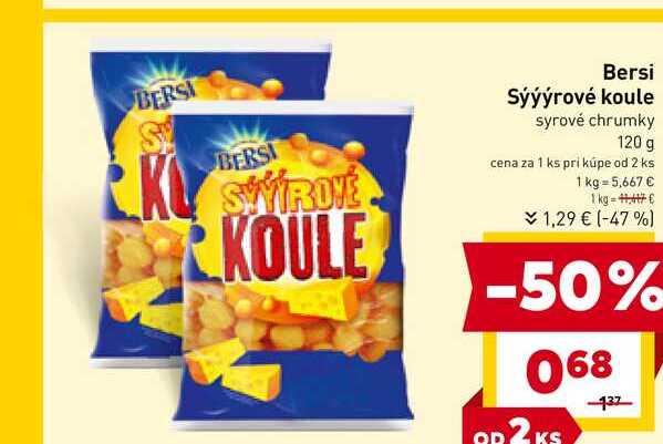 Bersi Sýýýrové koule syrové chrumky 120 g