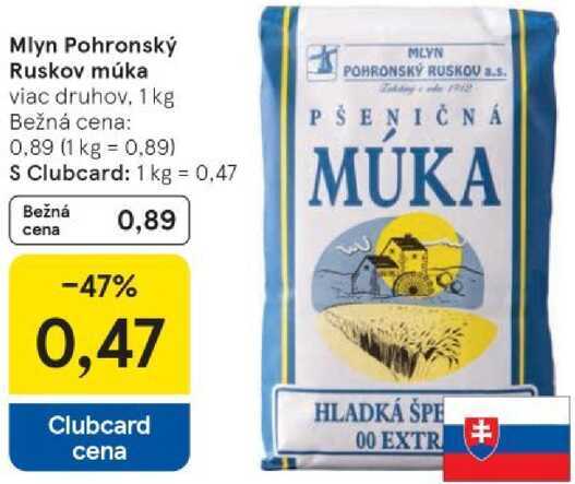 Mlyn Pohronský Ruskov múka, 1 kg