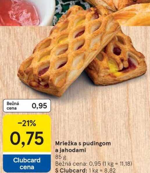 Mriežka s pudingom a jahodami, 85 g 