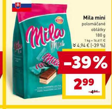 Mila mini polomáčané oblátky 180 g