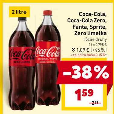 Coca-Cola 2l, vybrané druhy