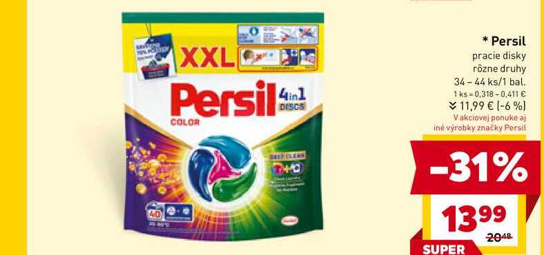 Persil pracie disky rôzne druhy 34ks