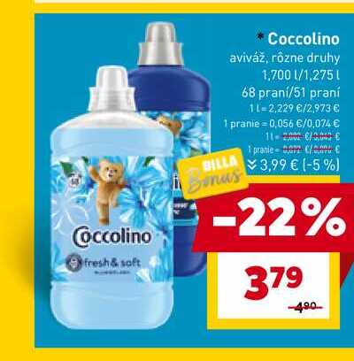 Coccolino aviváž, rôzne druhy 1,700 l, 68praní