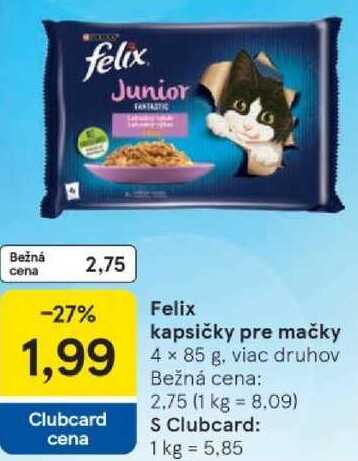 Felix kapsičky pre mačky, 4x 85 g