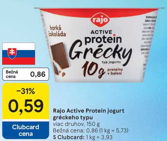 Rajo Active Protein jogurt gréckeho typu, 150 g