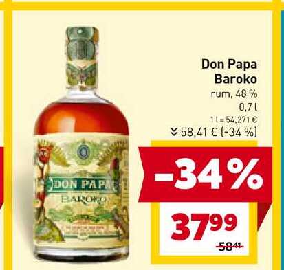 Don Papa Baroko rum, 48% 0,7l