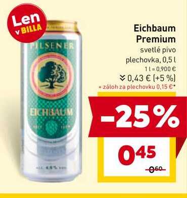 Eichbaum Premium svetlé pivo plechovka, 0,5l