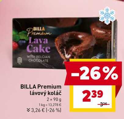 BILLA Premium lávový koláč 2x 90 g