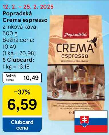 Popradská Crema espresso, 500 g