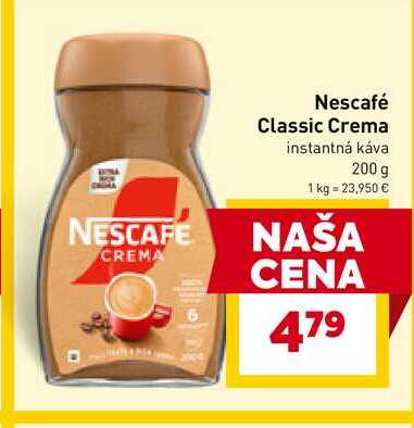 Nescafé Classic Crema instantná káva 200 g 