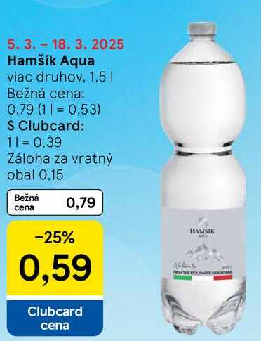 Hamšík Aqua, 1,5 l