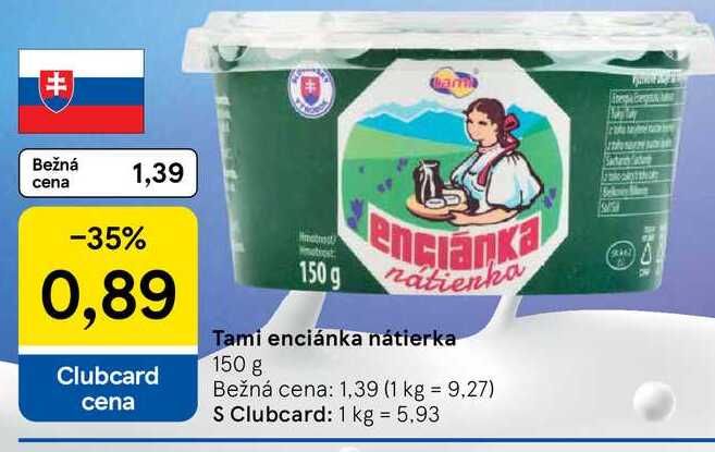 Tami enciánka nátierka, 150 g