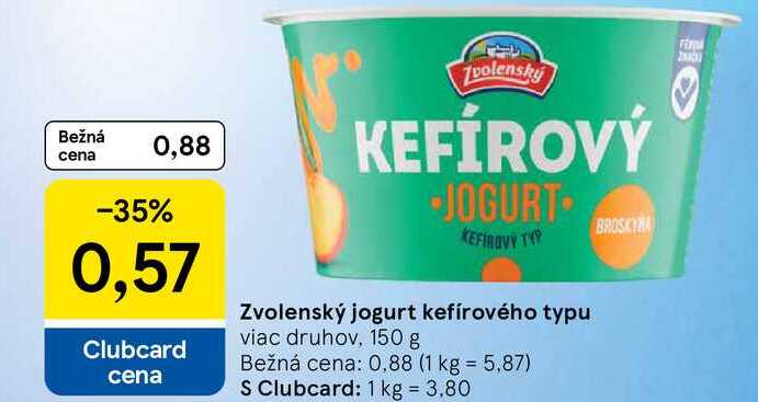 Zvolenský jogurt kefírového typu, 150 g