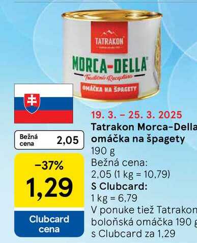 Tatrakon Morca-Della omáčka na špagety, 190 g 