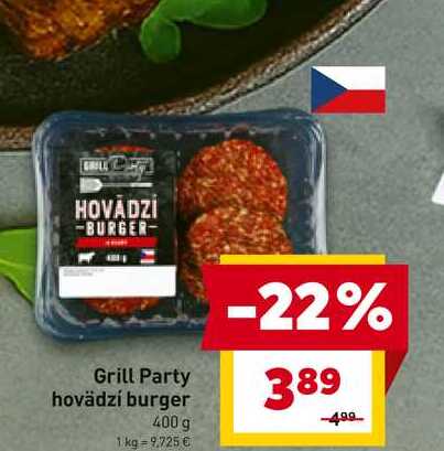 Grill Party hovädzí burger 400 g