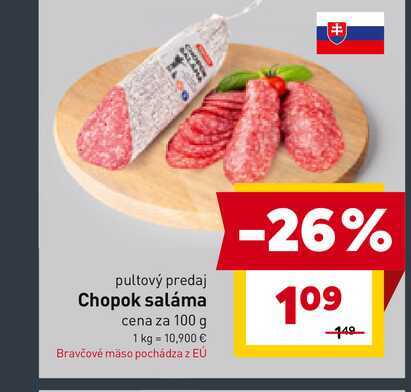 Chopok saláma cena za 100 g 