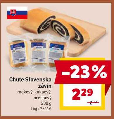 Chute Slovenska závin makový, kakaový, orechový 300 g
