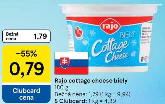 Rajo cottage cheese biely, 180 g 