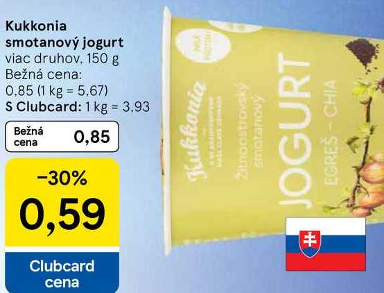 Kukkonia smotanový jogurt, 150 g