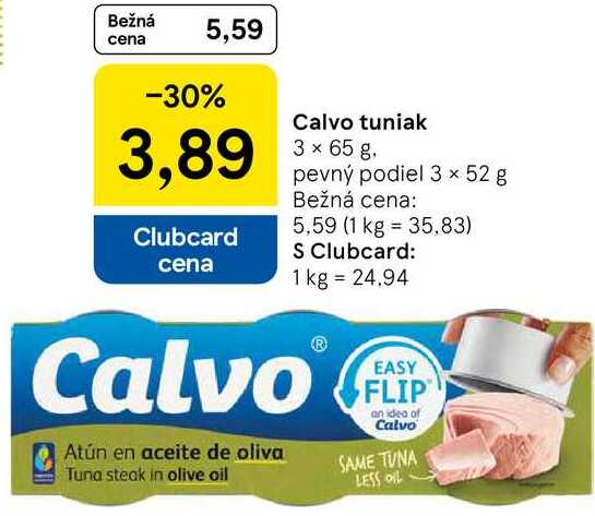 Calvo tuniak, 3x 65 g