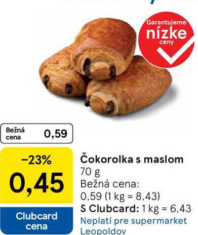 Čokorolka s maslom, 70 g