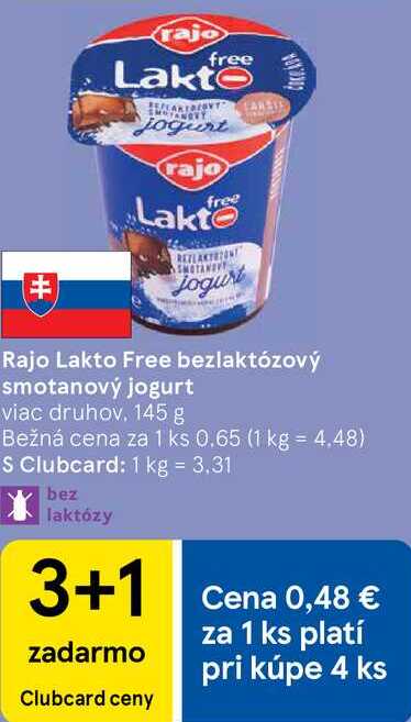 Rajo Lakto Free bezlaktózový smotanový jogurt, 145 g