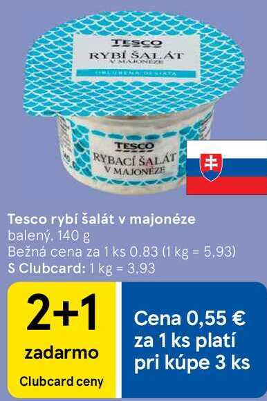 Tesco rybí šalát v majonéze, 140 g