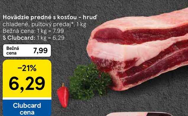 Hovädzie predné s kosťou - hruď, 1 kg