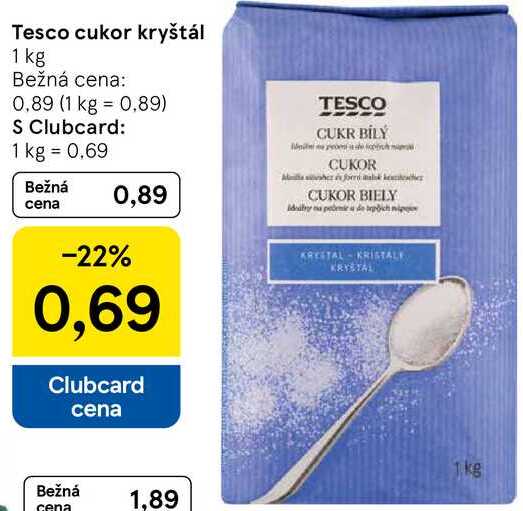 Tesco cukor kryštál, 1 kg 