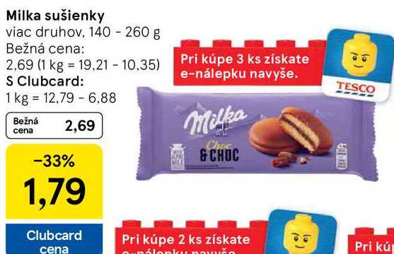 Milka sušienky, 140 - 260 g 