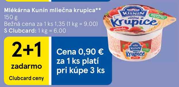 Mlékárna Kunín mliečna krupica, 150 g