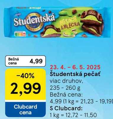 Študentská pečať, 235-260 g 
