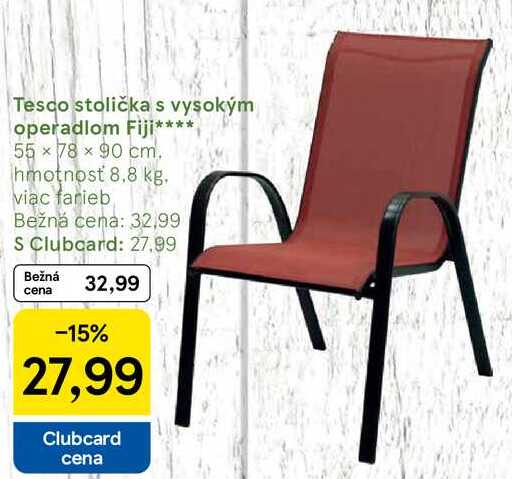 Tesco stolička s vysokým operadlom Fiji
