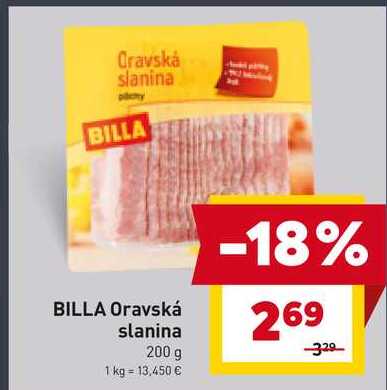 BILLA Oravská slanina 200 g 
