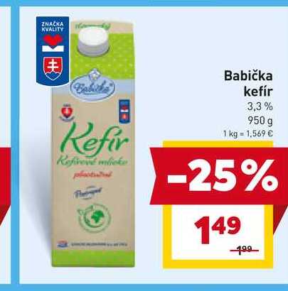 Babička kefír 3,3% 950 g 