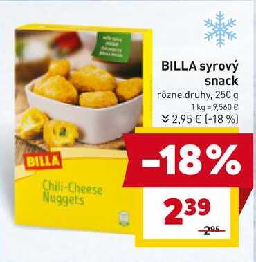 BILLA syrový snack rôzne druhy, 250 g