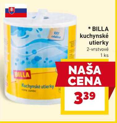 BILLA kuchynské utierky 2-vrstvové 1ks 