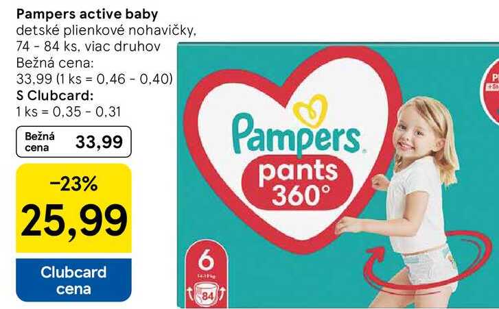 Pampers active baby, 74-84 ks