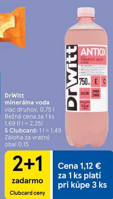 DrWitt minerálna voda, 0,75 l